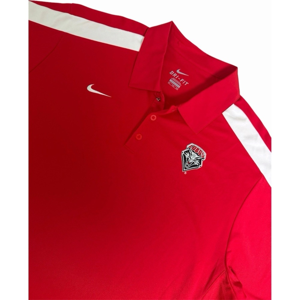 Nike New Mexico Lobos Dri-FIT Polo Shirt Mens XXL Red NCAA Athletic Golf
